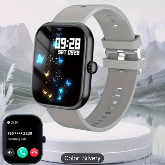 Smart Wearable Watch - Silver and White - Picture 2 of 8